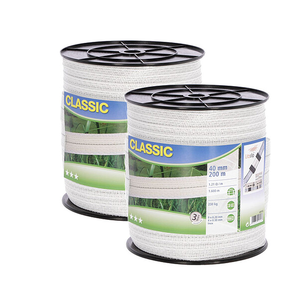 2 x Classic Weidezaunband 200mx40mm  