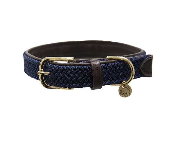 Ken. Gefl. Nylon Hundehalsband navy L  