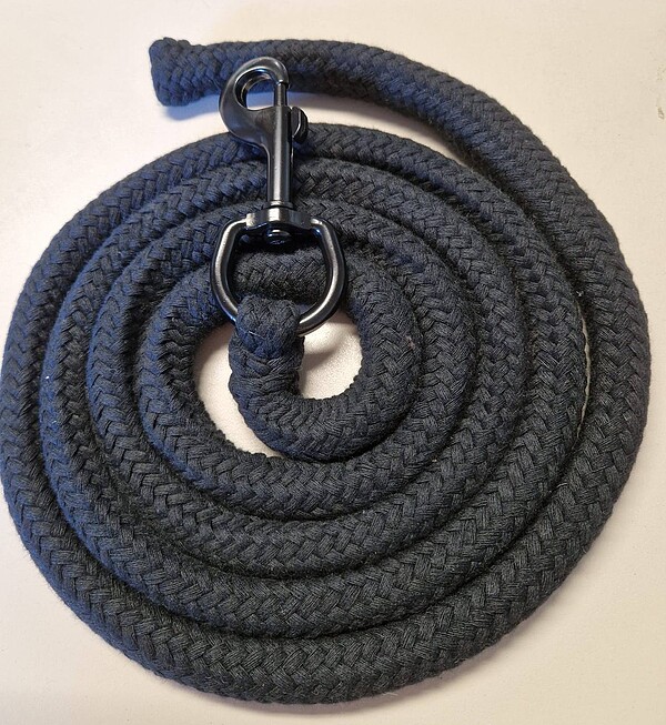 Jumbo Führstrick mit Karabiner schwarz  