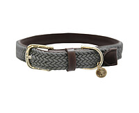 Ken. Gefl. Nylon Hundehalsband grau XL 